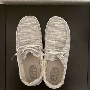 Hey Dude Wendy’s Grey& White Slip-On Loafers